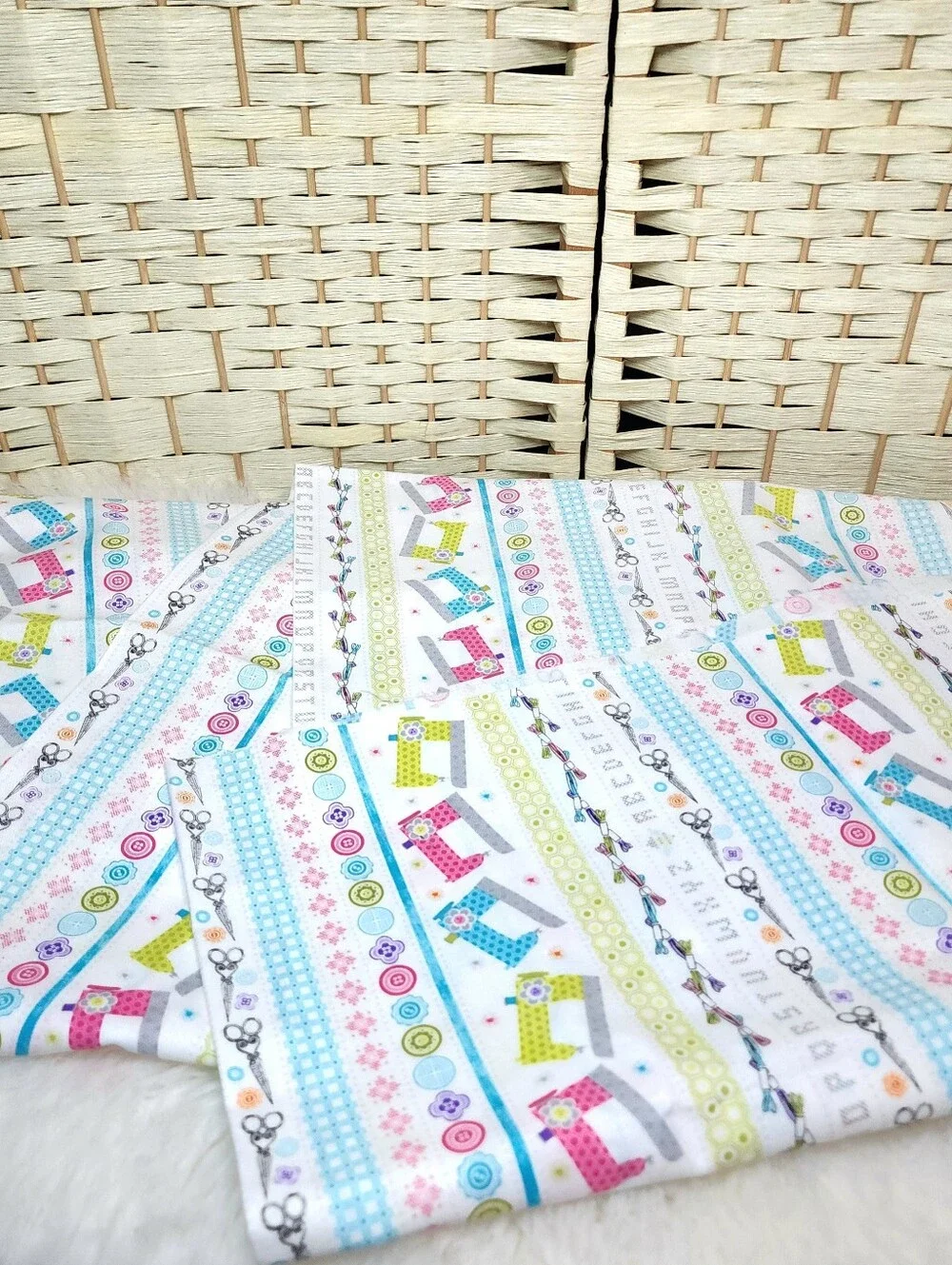 Benartex Stitch Garden by Cherry Guidry Sewing Machine Cotton Fabric 2 Yards